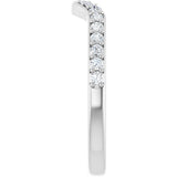 14K Gold Round Lab-Grown Diamond Accented Contour Band - 1/5 CTW - White Gold - view 9