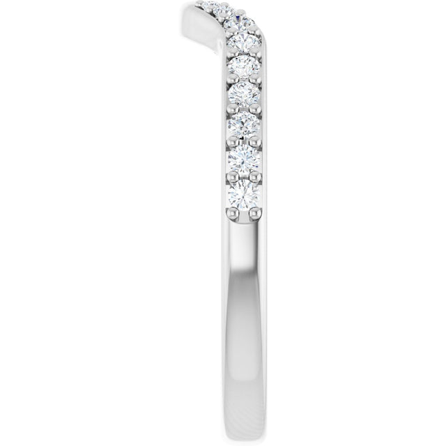 Platinum Round Lab-Grown Diamond Accented Contour Band - 1/5 CTW - view 9