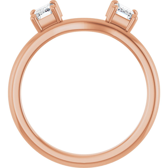 14K Gold Emerald Natural Diamond Wrap-Style Ring Enhancer - 5/8 CTW - Rose Gold - view 7