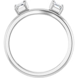 Platinum Emerald Natural Diamond Wrap-Style Ring Enhancer - 5/8 CTW - view 7