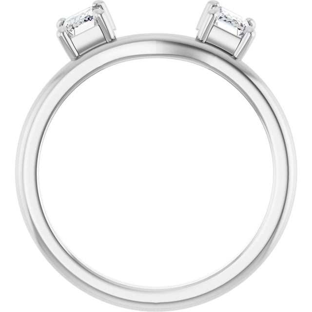 Platinum Emerald Natural Diamond Wrap-Style Ring Enhancer - 5/8 CTW - view 7