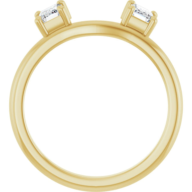 14K Gold Emerald Natural Diamond Wrap-Style Ring Enhancer - 5/8 CTW - Yellow Gold - view 7