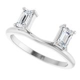 Platinum Emerald Natural Diamond Wrap-Style Ring Enhancer - 5/8 CTW - view 10