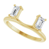 14K Gold Emerald Natural Diamond Wrap-Style Ring Enhancer - 5/8 CTW - Yellow Gold - view 10