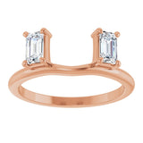 14K Gold Emerald Natural Diamond Wrap-Style Ring Enhancer - 5/8 CTW - Rose Gold - view 8