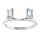 Platinum Emerald Natural Diamond Wrap-Style Ring Enhancer - 5/8 CTW - view 8