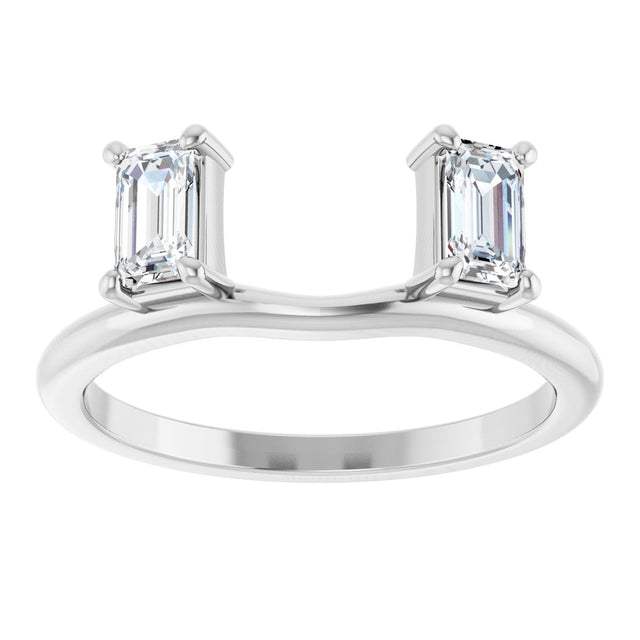 Platinum Emerald Natural Diamond Wrap-Style Ring Enhancer - 5/8 CTW - view 8