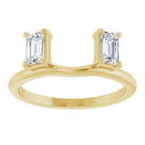 14K Gold Emerald Natural Diamond Wrap-Style Ring Enhancer - 5/8 CTW - Yellow Gold - view 8