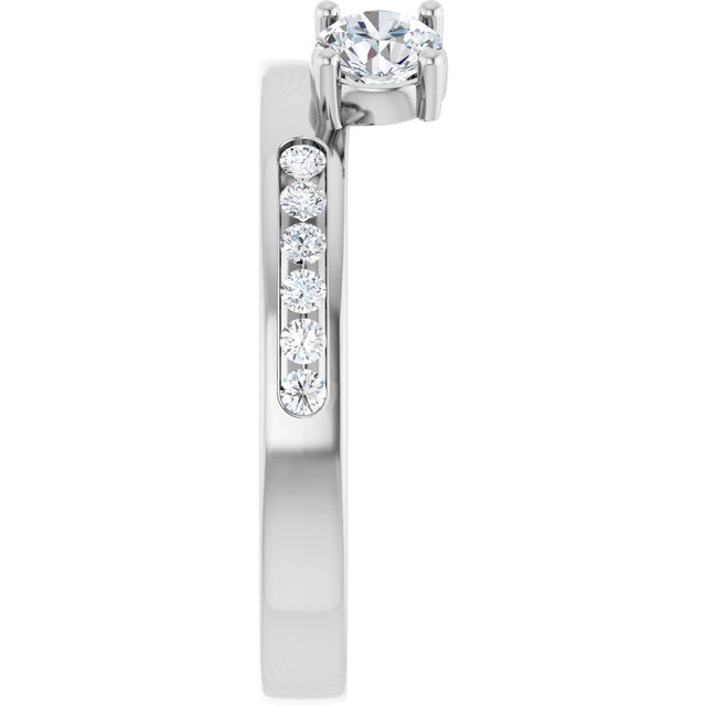 14K Gold Round Lab-Grown Diamond Accented Wrap-Style Ring Enhancer - 5/8 CTW - White Gold - view 9