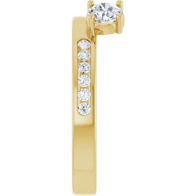 14K Gold Round Natural Diamond Accented Wrap-Style Ring Enhancer - 5/8 CTW - Yellow Gold - view 9