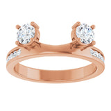 14K Gold Round Natural Diamond Accented Wrap-Style Ring Enhancer - 5/8 CTW - Rose Gold - view 8