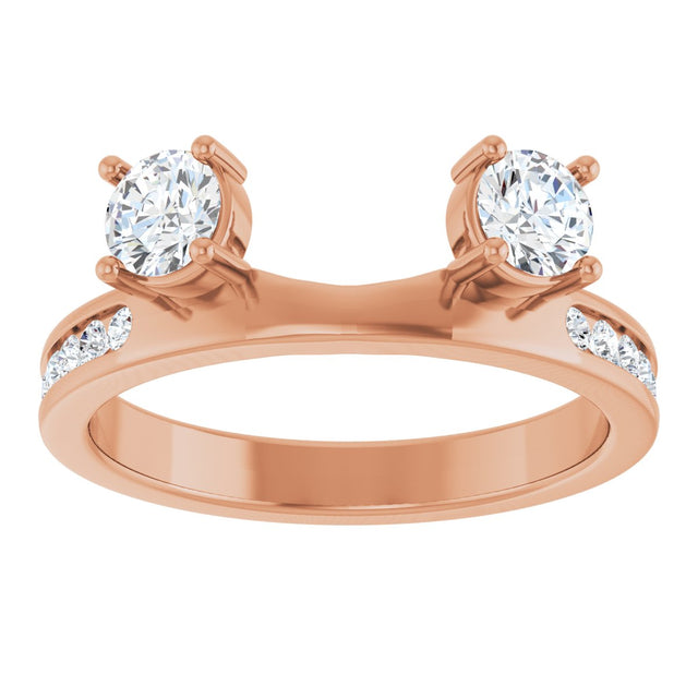 14K Gold Round Lab-Grown Diamond Accented Wrap-Style Ring Enhancer - 5/8 CTW - Rose Gold - view 8