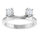 14K Gold Round Natural Diamond Accented Wrap-Style Ring Enhancer - 5/8 CTW - White Gold - view 8