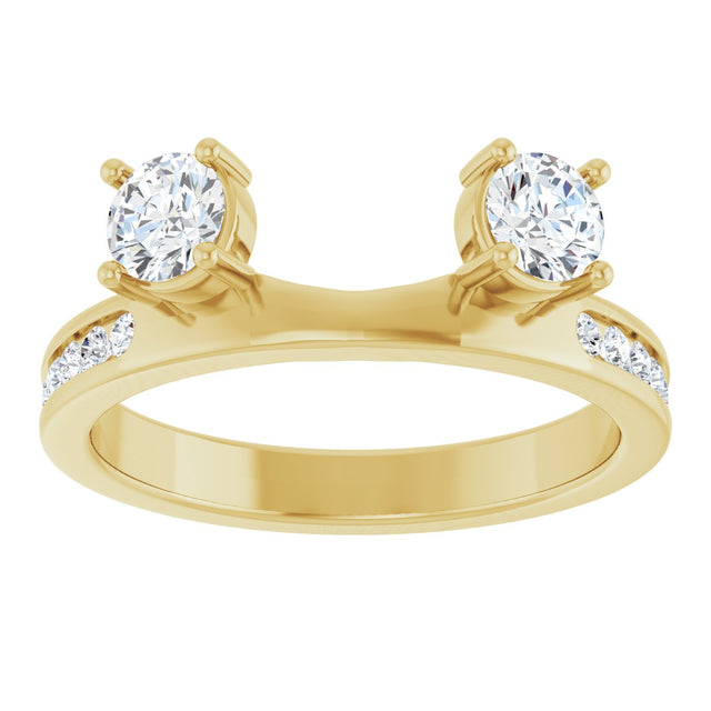 14K Gold Round Lab-Grown Diamond Accented Wrap-Style Ring Enhancer - 5/8 CTW - Yellow Gold - view 8