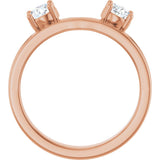 14K Gold Round Lab-Grown Diamond Accented Wrap-Style Ring Enhancer - 5/8 CTW - Rose Gold - view 7