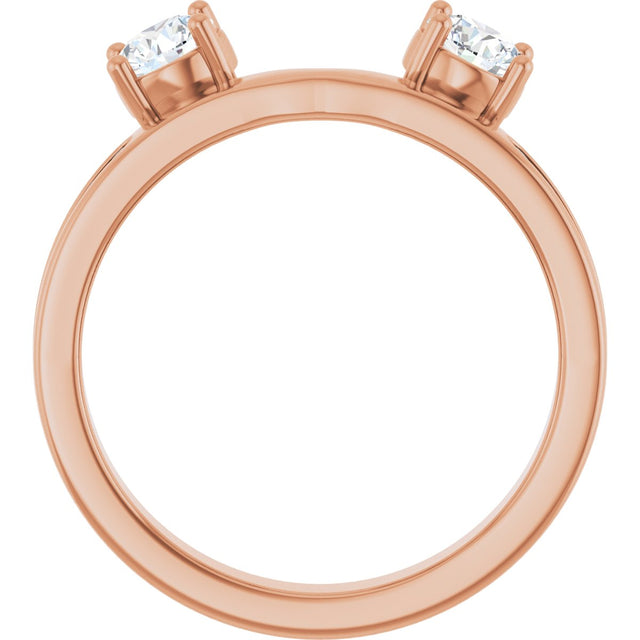 14K Gold Round Lab-Grown Diamond Accented Wrap-Style Ring Enhancer - 5/8 CTW - Rose Gold - view 7
