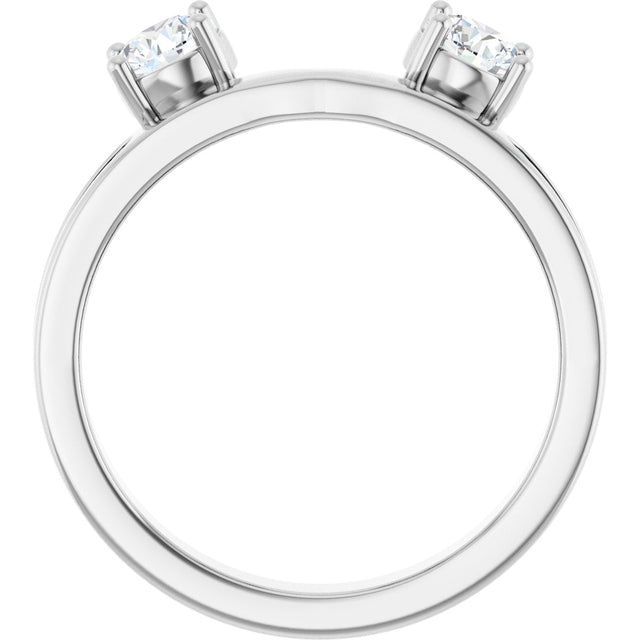 14K Gold Round Lab-Grown Diamond Accented Wrap-Style Ring Enhancer - 5/8 CTW - White Gold - view 7