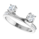 14K Gold Round Lab-Grown Diamond Accented Wrap-Style Ring Enhancer - 5/8 CTW - White Gold - view 10