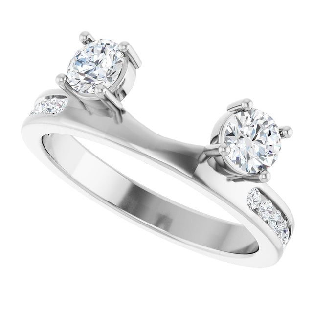 Platinum Round Lab-Grown Diamond Accented Wrap-Style Ring Enhancer - 5/8 CTW - view 10