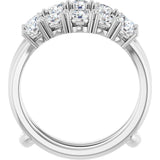 Platinum Round Natural Diamond Ring Guard - 1 1/5-2 1/2 CTW - view 7