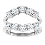 Platinum Round Natural Diamond Ring Guard - 1 1/5-2 1/2 CTW - view 8