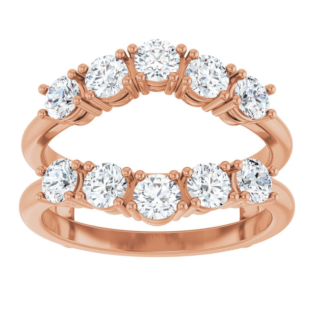 14K Gold Round Lab-Grown Diamond Ring Guard - 1 1/5-2 1/2 CTW - Rose Gold - view 8