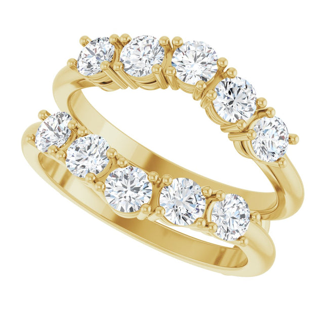14K Gold Round Lab-Grown Diamond Ring Guard - 1 1/5-2 1/2 CTW - Yellow Gold - view 10
