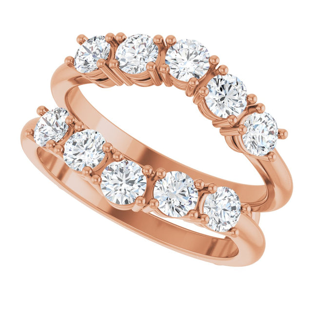 14K Gold Round Lab-Grown Diamond Ring Guard - 1 1/5-2 1/2 CTW - Rose Gold - view 10