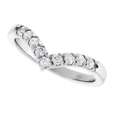 Platinum Round Lab-Grown Diamond Accented Contour Band - 1/8-1/4 CTW - view 10