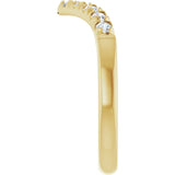 14K Gold Round Lab-Grown Diamond Accented Contour Band - 1/8-1/4 CTW - Yellow Gold - view 9