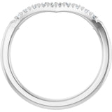 Platinum Round Natural Diamond Accented Contour Band - 1/10-1/4 CTW - view 7