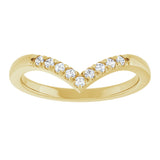14K Gold Round Natural Diamond Accented Contour Band - 1/10-1/4 CTW - Yellow Gold - view 8