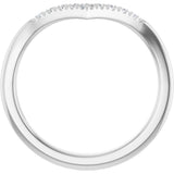Platinum Round Lab-Grown Diamond Accented Contour Band - 1/8-1/4 CTW - view 7