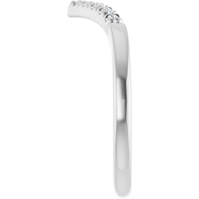 Platinum Round Lab-Grown Diamond Accented Contour Band - 1/8-1/4 CTW - view 9