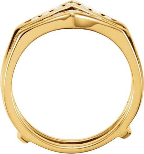 14K Gold Round Natural Diamond Channel-Set Ring Guard - view 2