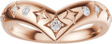 14K Gold Round Lab-Grown Diamond Celestial Contour Band - 1/8 CTW - Rose Gold - view 8