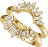 14K Gold Straight Baguette Lab-Grown Diamond Ring Guard - 3/8 CTW - Yellow Gold - view 10