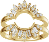 14K Gold Straight Baguette Lab-Grown Diamond Ring Guard - 3/8 CTW - Yellow Gold - view 8
