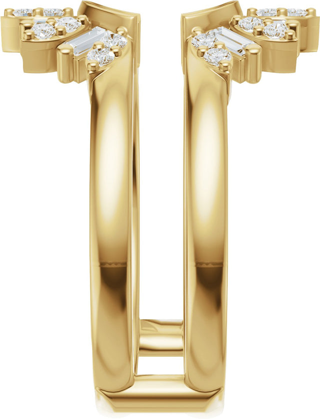 14K Gold Straight Baguette Lab-Grown Diamond Ring Guard - 3/8 CTW - Yellow Gold - view 9