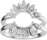 Platinum Straight Baguette Natural Diamond Ring Guard - 3/8 CTW - view 8