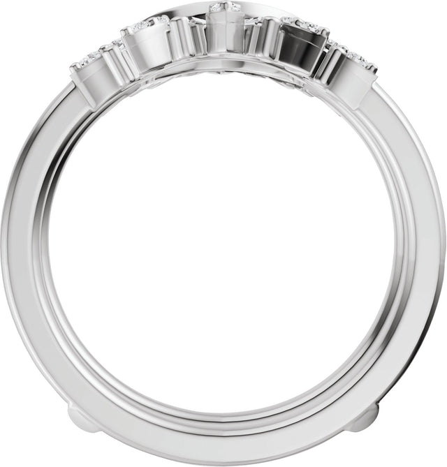 Platinum Straight Baguette Natural Diamond Ring Guard - 3/8 CTW - view 7