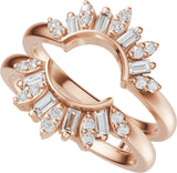 14K Gold Straight Baguette Lab-Grown Diamond Ring Guard - 3/8 CTW - Rose Gold - view 10