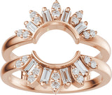 14K Gold Straight Baguette Lab-Grown Diamond Ring Guard - 3/8 CTW - Rose Gold - view 8