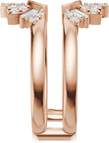 14K Gold Straight Baguette Lab-Grown Diamond Ring Guard - 3/8 CTW - Rose Gold - view 9