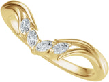 14K Gold Marquise Natural Diamond Contour Band - 1/8 CTW (Style 689541) - Yellow Gold - view 10