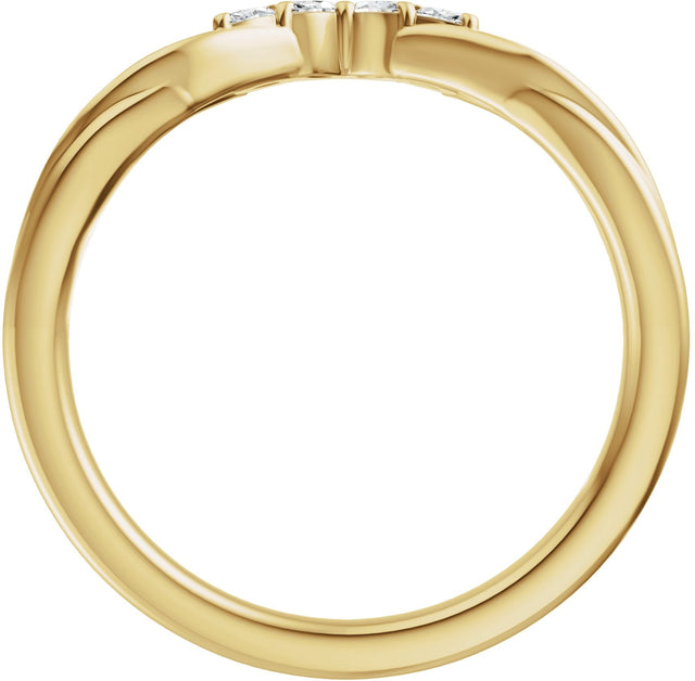 14K Gold Marquise Natural Diamond Contour Band - 1/8 CTW (Style 689541) - Yellow Gold - view 7