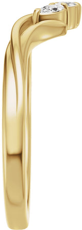 14K Gold Marquise Natural Diamond Contour Band - 1/8 CTW (Style 689541) - Yellow Gold - view 9
