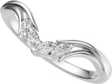 14K Gold Marquise Natural Diamond Contour Band - 1/8 CTW (Style 689541) - White Gold - view 10