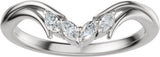 14K Gold Marquise Natural Diamond Contour Band - 1/8 CTW (Style 689541) - White Gold - view 8