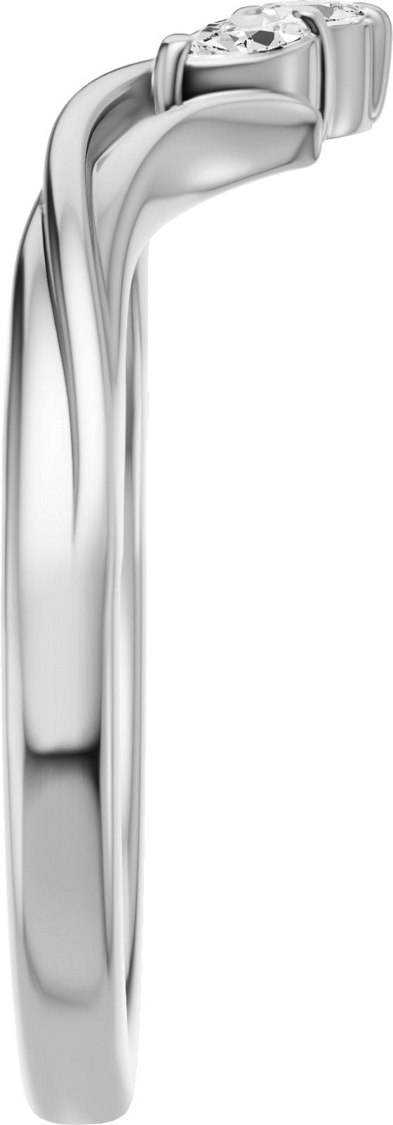Platinum Marquise Lab-Grown Diamond Contour Band - 1/8 CTW (Style 689541) - view 9